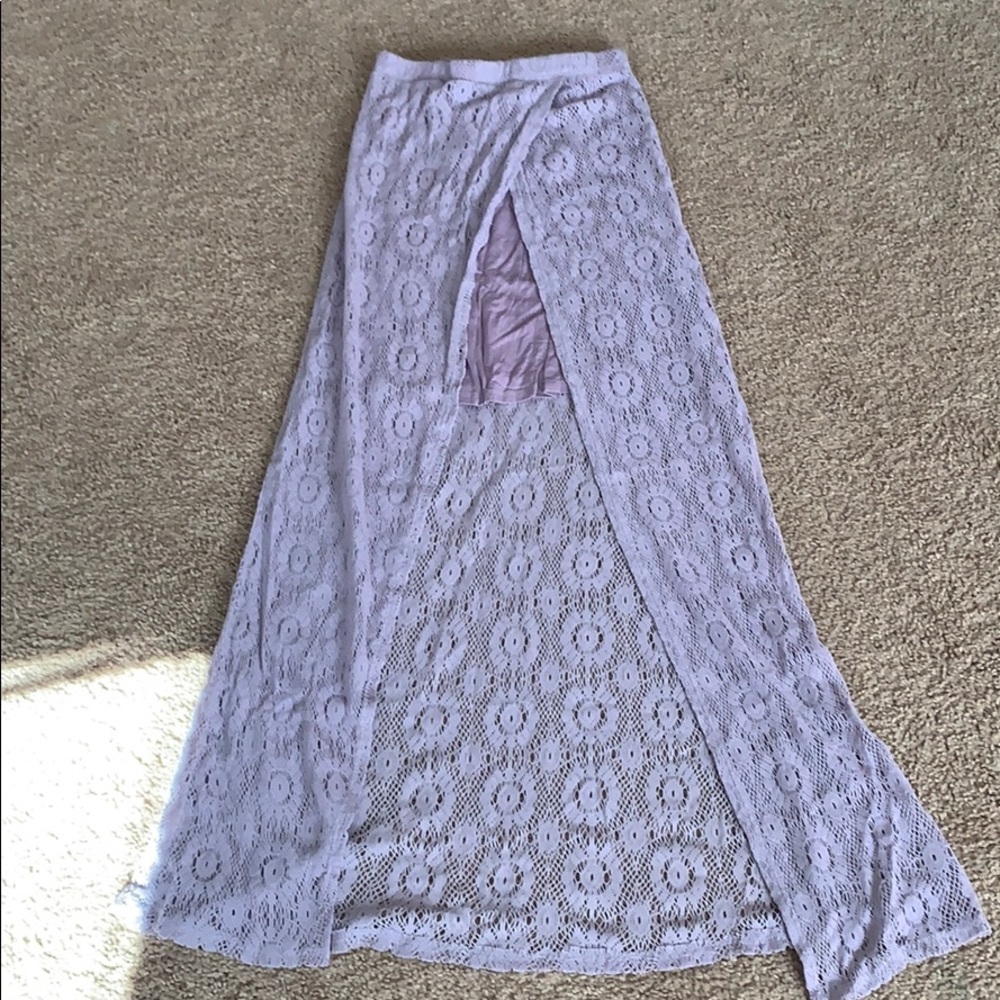 Purple high low skirt